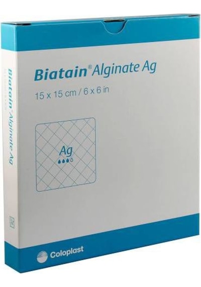 Coloplast Biatain 3765 Alginate Ag Gümüşlü Yara Örtüsü 15 x 15 CM 5 Adet