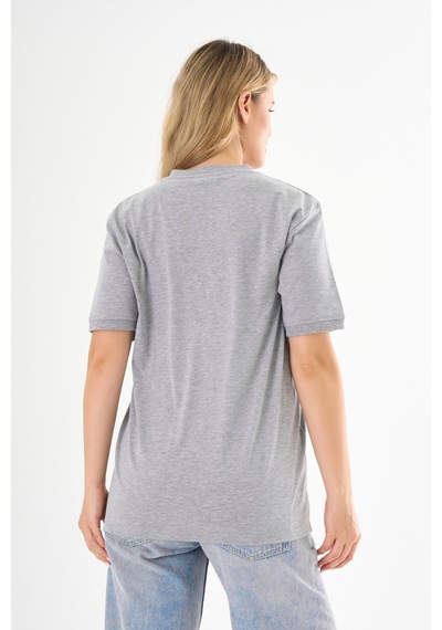 Pierre Cardin V Yaka Basic T-shirt Gri