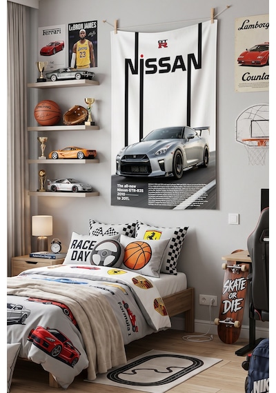 Nissan Gtr R35 Dekoratif Duvar Örtüsü Duvar Halısı Reaste