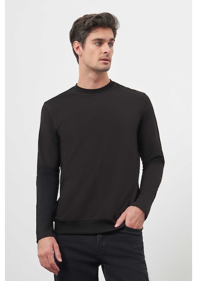 Morven Erkek Siyah Basic Dynamic Fit Bisiklet Yaka Sweet Shirt 25ks063010001 Siyah Siyah