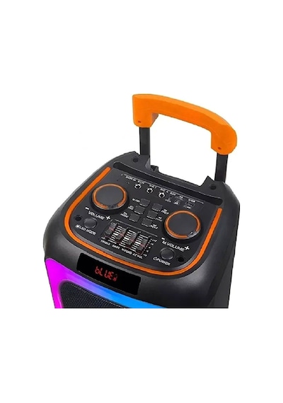 Ndr-1097 Bluetooth Speaker Kablosuz Mikrofonlu Taşınabilir Şarjlı Tekerlekli Büyük Boy Party Speaker 40w Hoparlör Hafıza Kartı Usb Girişli Tws Özellikli Fm Radyolu Ses Sistemi