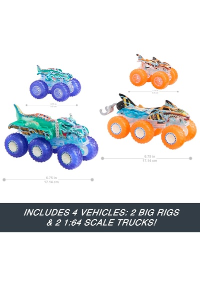 Hot Wheels Monster Trucks Toy Truck & Big Rig Multipack, 1:64