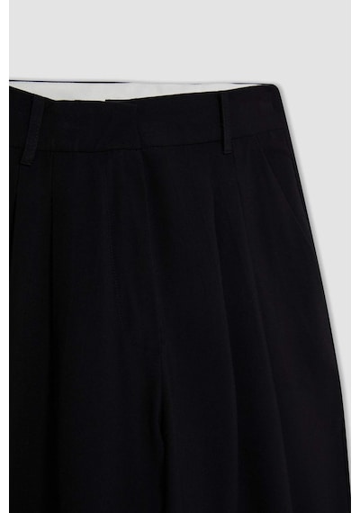 Defacto Wide Leg Cepli Pensli Basıc Klasik Dokuma Palazzo Pantolon C6375AX24HS Siyah