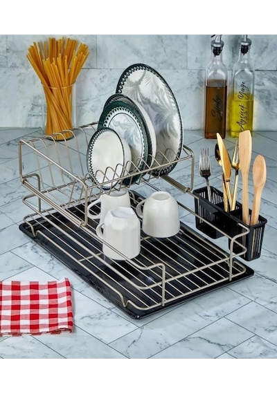 Cooker Ckr2986 Saten Metal İki Katlı Tabaklık Gri