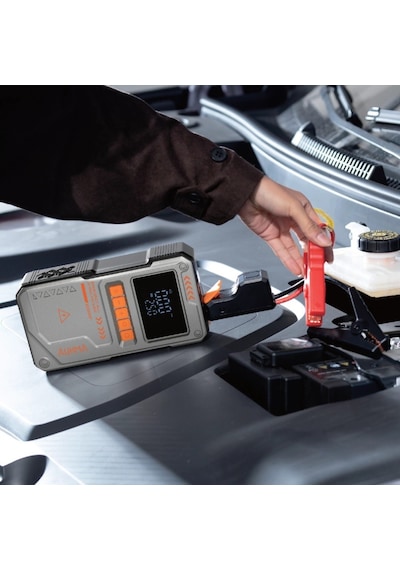 Auhma A8822 Jump Starter / Akü Takviye Cihazı 4'ü 1 Arada Powerbank, Hava Kompresörü,10.000mah 150psı Gri