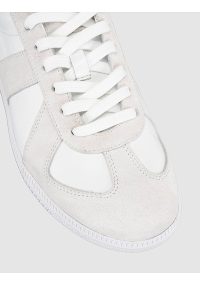 Kadın Beyaz Hakiki Deri Retro Şerit Detaylı Sneaker