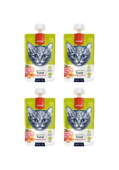Wanpy Ton Havuç Kedi Et Ezmesi 90 Gr X 4