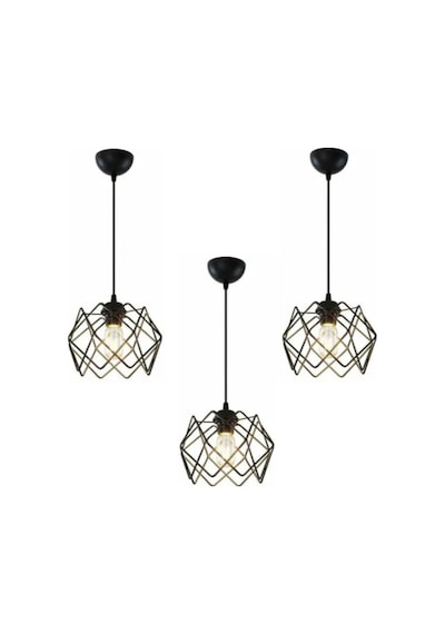 Trend Kitchen 3 Adet Silvano Camsız Avize One Salon,mutfak Sarkıt Avize Siyah