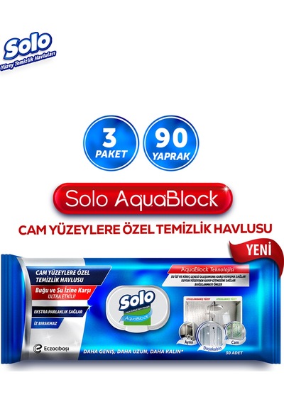 Aquablock Yüzey Temizlik Havlusu 3'lü 90 Yaprak Diğer