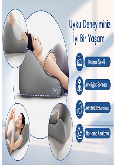 Viscora 3d Ergonomik Pozisyonlama Yastığı Çiftler İçin Konforlu Tasarım, Çok Amaçlı Destek 23x50x40 Gri