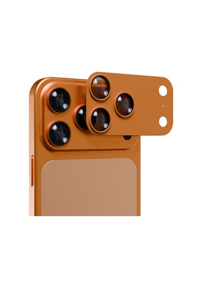 Apple iPhone Uyumlu 17 Pro Max İçin Ipg Prolens Tam Kamera Lens Koruma, Çerçeveli Tek Gövde Kamera Lens Koruması Turuncu Kozmik Turuncu