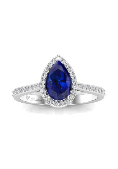 0,80 Karat Pırlantalı Safir Yüzük