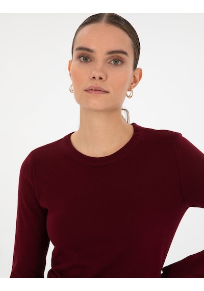 Pierre Cardin Kadın Vişne Kazak /triko 50315758-vr223 Vişne