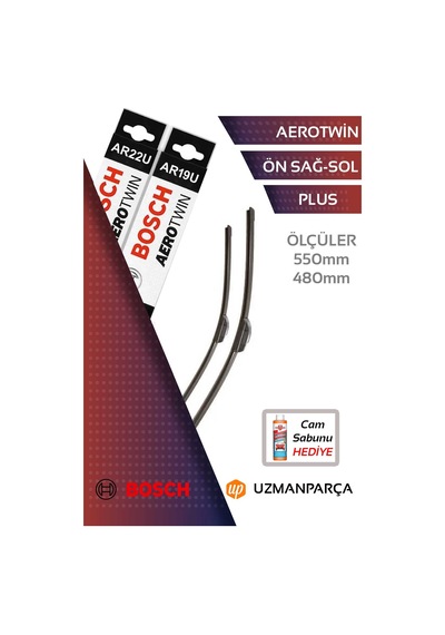 Bosch 3397008537+3397008533 550 Mm + 480 Mm Muz Tipi Aerotwin Ön Silecek Seti