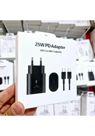 5 Adet 25w Süper Hızlı Typec Çıkışlı Başlık Adaptör Ve Typec To Typec 1m Kablo Şarj Set