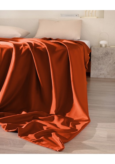 Madame Coco Ciel Tek Kişilik %100 Pamuk Saten Nevresim - Turuncu 8684427182611 Turuncu