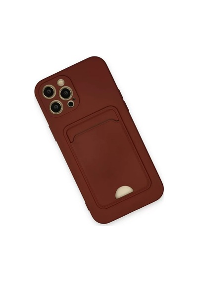 Newface Apple iPhone Uyumlu  12 Pro Max Kılıf Kelvin Kartvizitli Silikon - Bordo