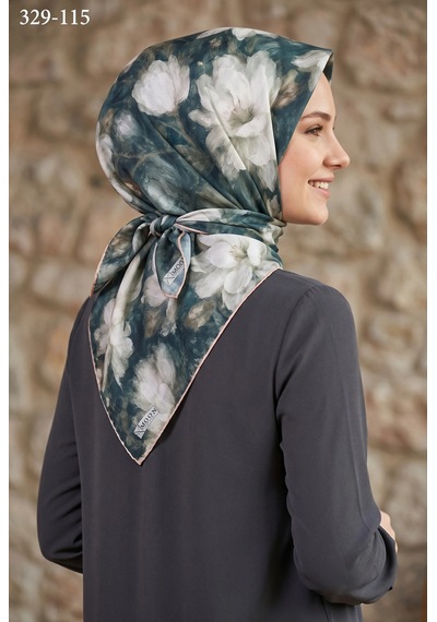 Moonscarfs Moonscarf Soft Pamuk Eşarp Yeşil 329-115 Çok Renkli