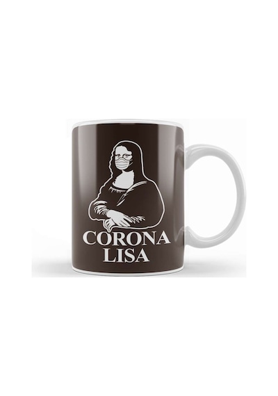 Mona Lisa Virus Pun Kupa Bardak Porselen Karışık