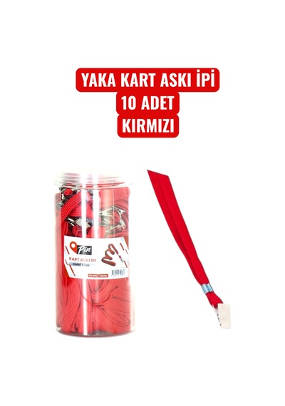 Yaka Kart Askı İpi 10 Adet Kırmızı