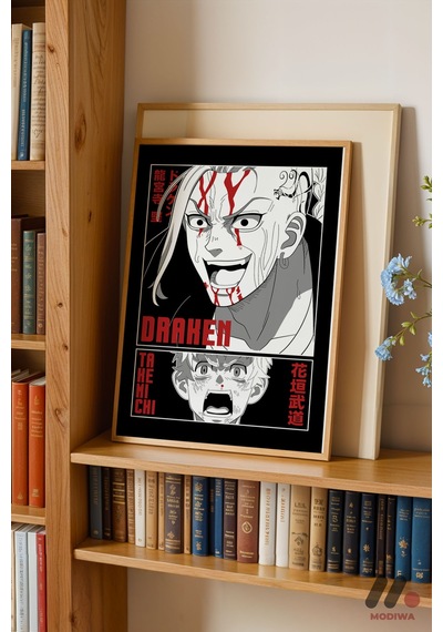 Tokyo Revengers Draken Poster, Ahşap Çerçeveli Duvar Tablosu - Anime Severlere Özel Hediye