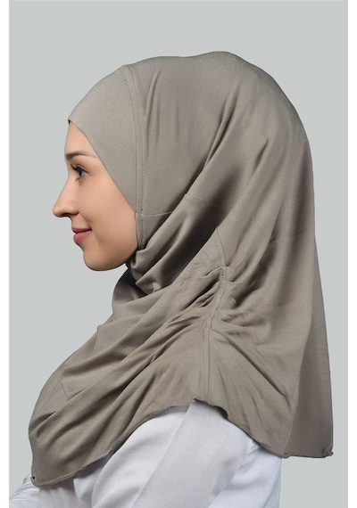 Altobeh Hazır Türban Büzgülü Pileli Pratik Eşarp Tesettür Hijab - Namaz Örtüsü - Açık Vizon