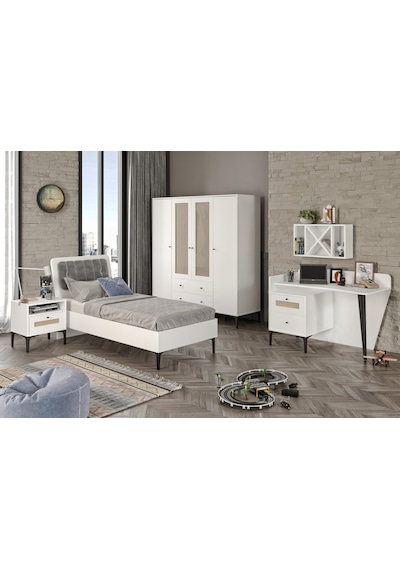 Trio White Ders Çalışma Masası %100mdf 2. Beyaz