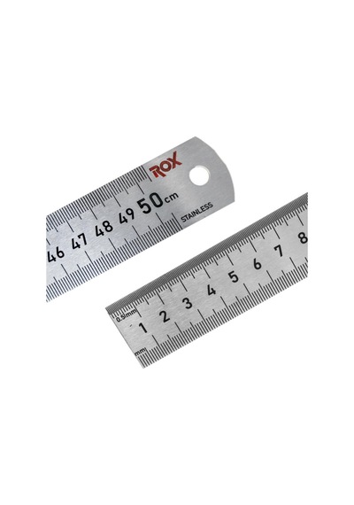 Rox 0200 Çift Taraflı Çelik Cetvel 500 Mm Gri