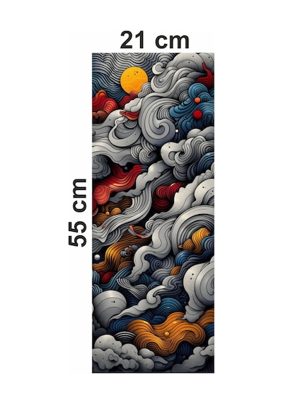 Renkli Bulutlar Baskılı Araç Kapı Direk Kaplama Folyo Sticker 2'li Sağ&sol