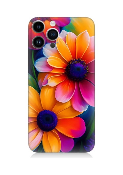 Apple Uyumlu iPhone 14 Pro Max Silikon Kılıf Soft Renkli Çiçekler