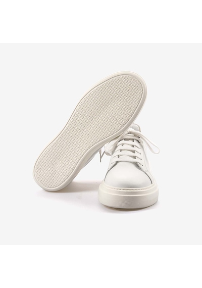 Mocassini Hakiki Deri Erkek Bağcıklı Kalın Taban Spor & Sneaker 35110 Beyaz Sipiro Beyaz