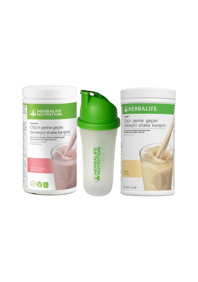 Herbalife Yeni Ahududu Shake 550 Gr + Vanilya Shake 550gr + Shaker Hediye