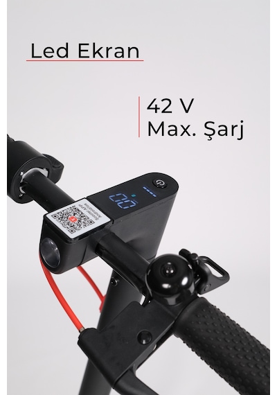 A1 Elektrikli Scooter 350w Güç - Kırmızı Kırmızı - Siyah