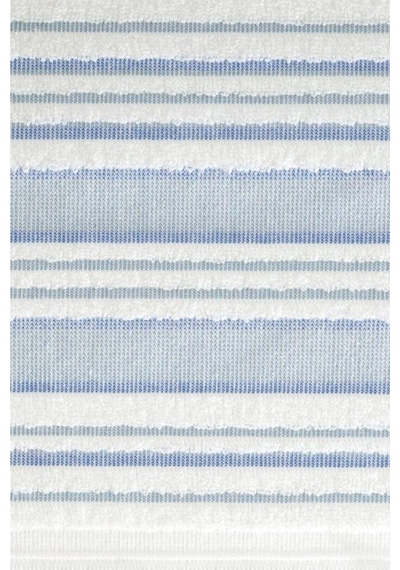 Louis Marie Saçak Detaylı Pamuklu Banyo Havlu Seti 2'li Mavi 50 x 90 + 70 x 140 CM Mavi