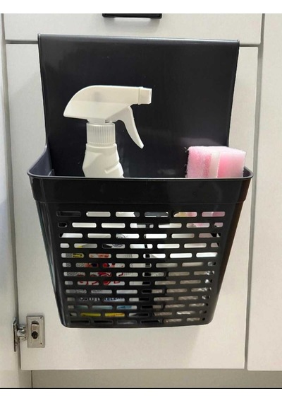 Askılı Çok Amaçlı Dolap İçi Düzenleyici Sepet Plastik Siyah Tr Diğer