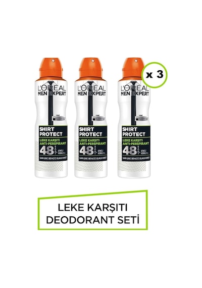 Loreal Paris Expert Shirt Protect Anti Perspirant Deodorant 150 ML X 3 Adet