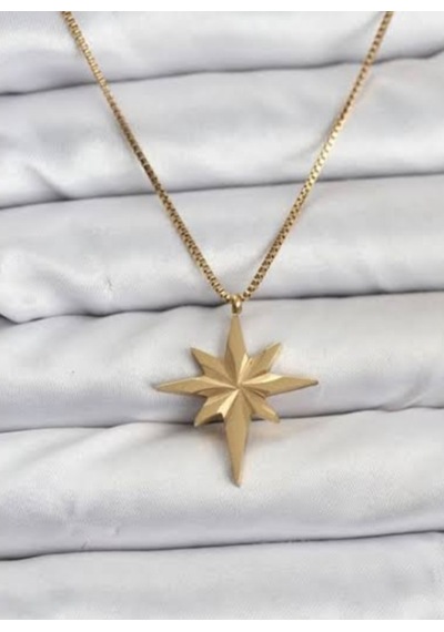 Beren Aksesuar Stainless Steel Kutup Yldızı Çelik Kolye Gold