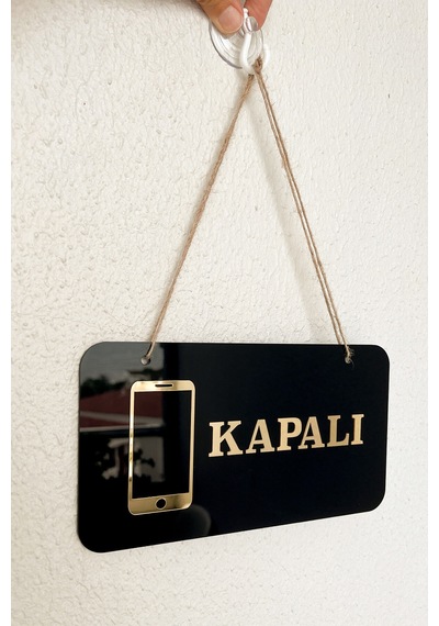 Telefoncular İçin Açık Kapalı Kapı Tabelası 22x12 Cm