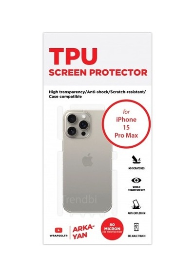 Apple iPhone 15 Pro Max Uyumlu Arka Ve Yan Koruyucu Tpu Film