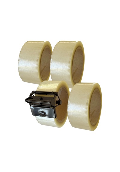 4 Adet 45x100 Koli Bandı Ve Bant Kesici Seti Taşınma Paketleme Kiti Diğer