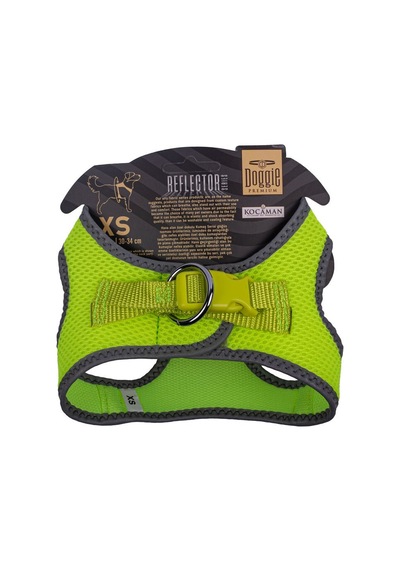 Doggie Havalı Dokuma Reflektör Serisi Küçük Irk Göğüs Tasması Sarı XS-30-34Cm Sarı