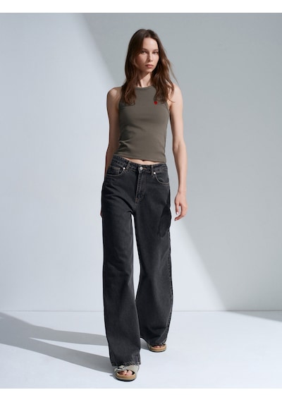 Dilvin 21259 Bisiklet Yaka Top-haki