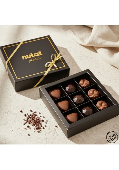Nutat - Hediyelik Spesiyal Çikolata Sütlü Ve Bitter Çikolata, Özel Gün Hediyesi 96 Gr.