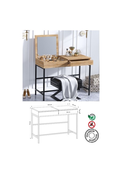 Decormet Linda Makyaj Masası Safir Meşe Safir Meşe