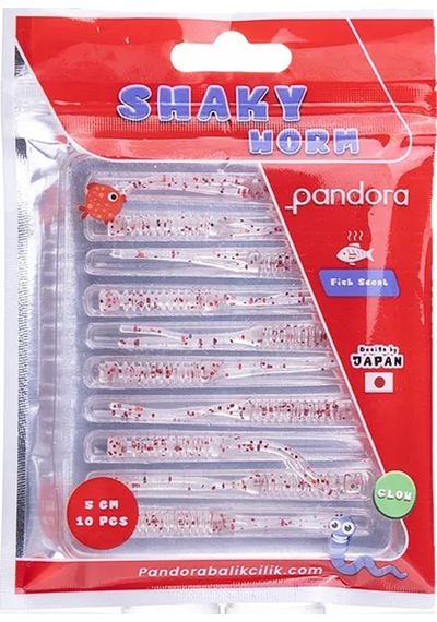 Pandora Shaky Worm 5cm 10 Adet Lrf Silikonu Red Berry