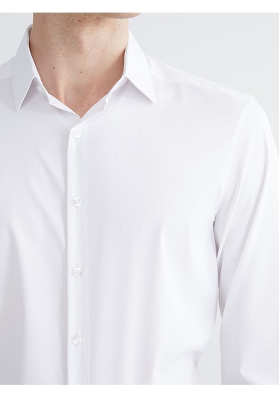 Lcw Busıness Beyaz Slim Fit Armürlü Erkek Basic Gömlek