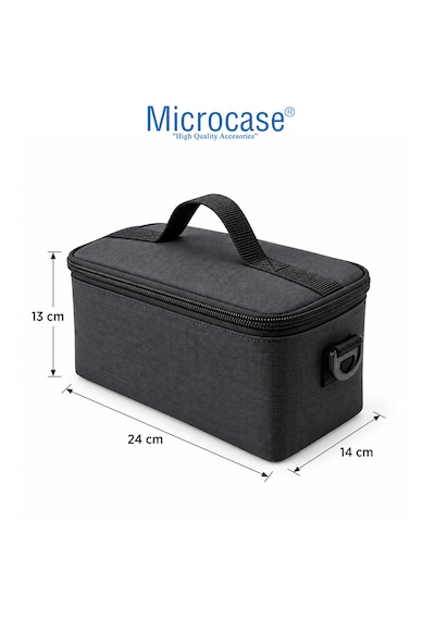 Microcase Portatif Termal Isı Yalıtımlı Yemek Taşıma Beslenme Çantası Al7021 Siyah