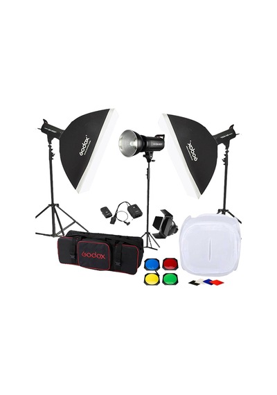 Godox SK400 II W/S 3'lü Paraflaş Set + Çekim Çadırı 80x80 Cm