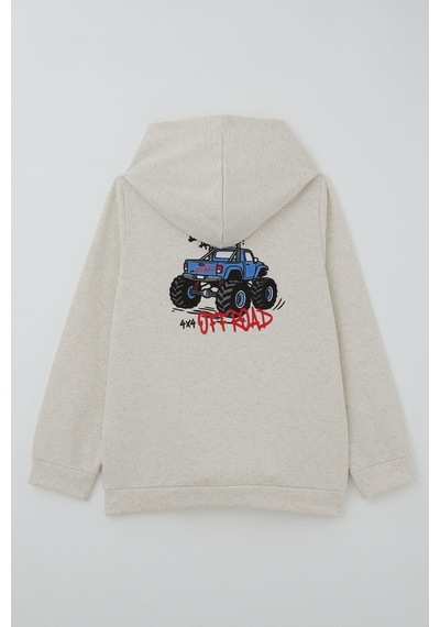 Breeze Erkek Çocuk Sweatshirt Macera Temalı Arazi Aracı Sırt Baskı Detaylı 4-8 Yaş , Bej Melanj Breeze Erkek Çocuk Sweatshirt Macera Temalı Arazi Aracı Sırt Baskı Detaylı 4-8 Yaş , Bej Melanj