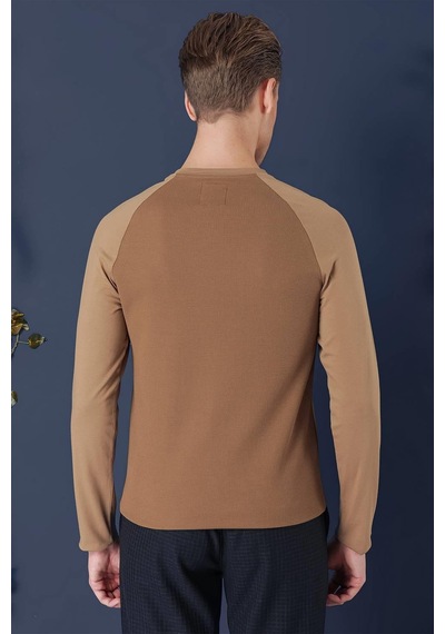 Efor Ts 872 Slim Fit Cappucino Spor T-shirt Kahverengi